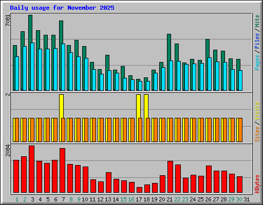Daily usage for November 2025