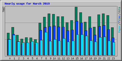 Hourly usage for March 2019