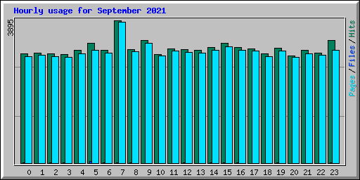 Hourly usage for September 2021