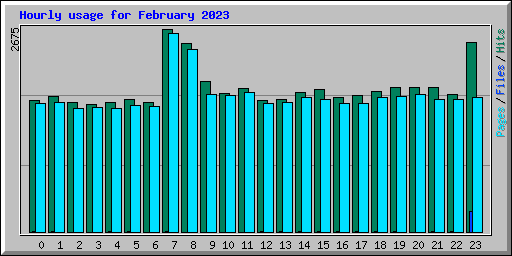 Hourly usage for February 2023
