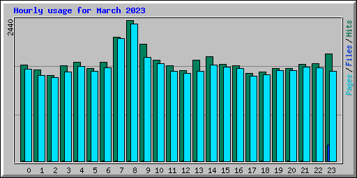 Hourly usage for March 2023