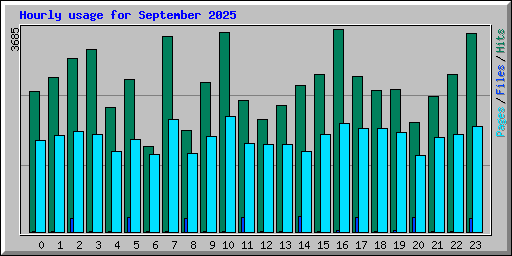 Hourly usage for September 2025