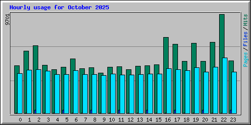 Hourly usage for October 2025