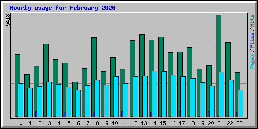 Hourly usage for February 2026