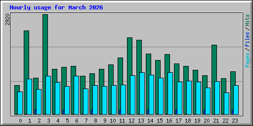 Hourly usage for March 2026
